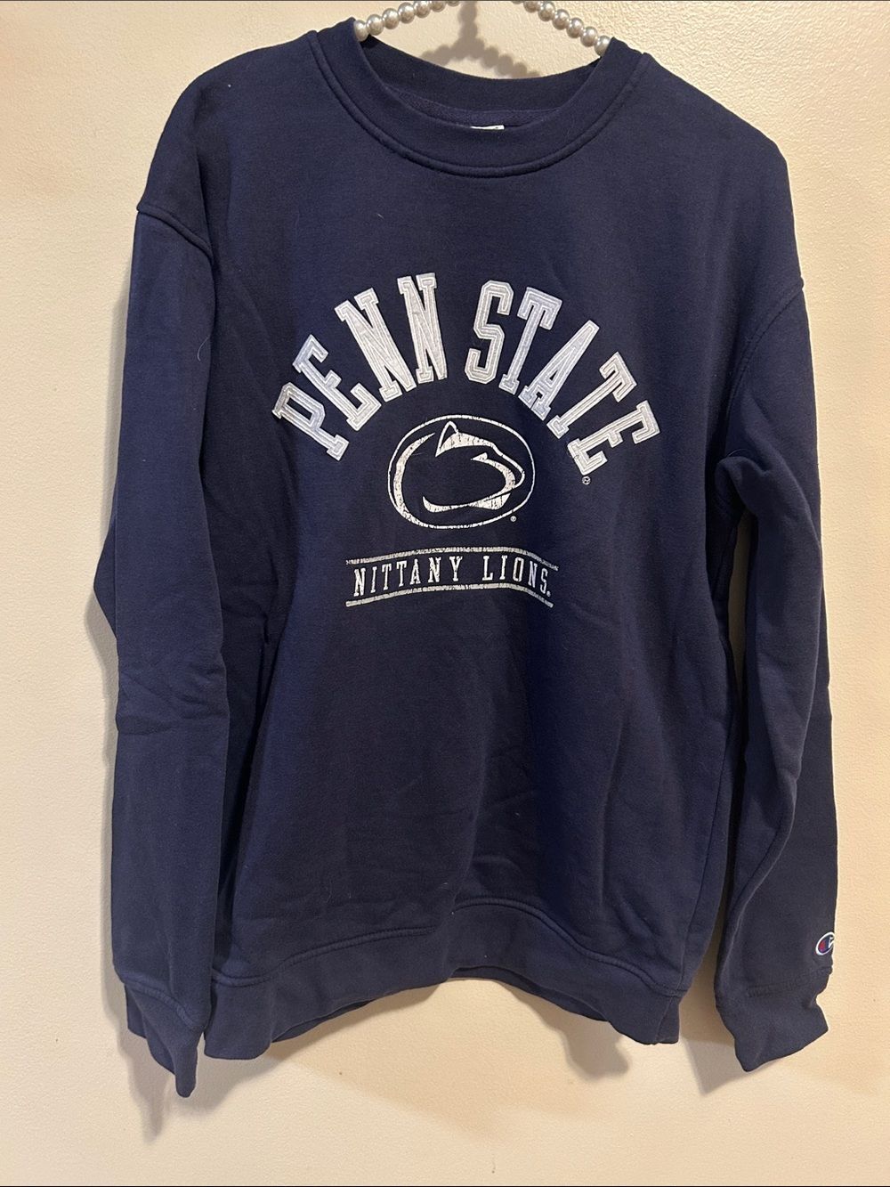 Champion Penn State Nittany Lions Sweatshirt Mens Small Navy Blue Crewneck Logo